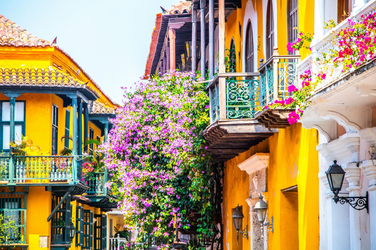 Façades colorées de Carthagène des Indes